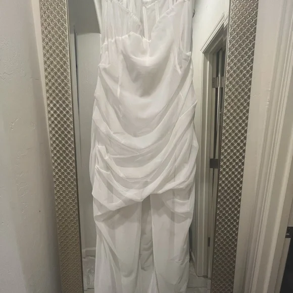 White khloe dress by Katharine Polk. Worn once! Paid $995